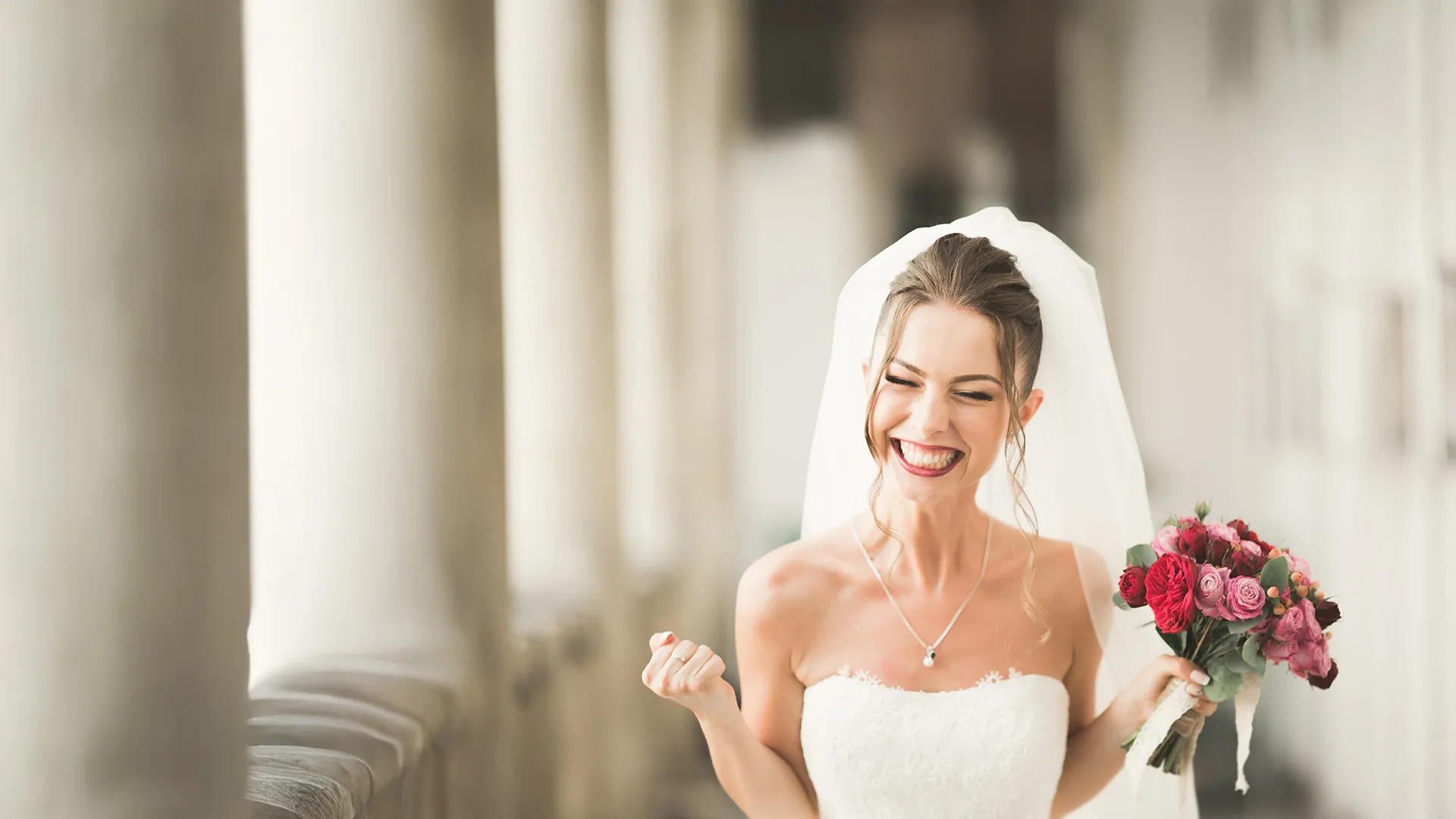 a woman with red hair