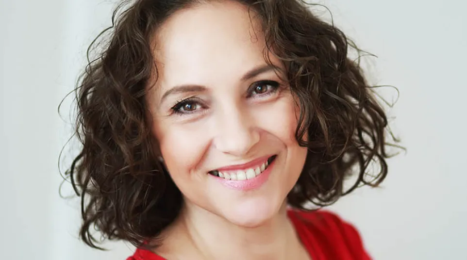 a person with curly hair